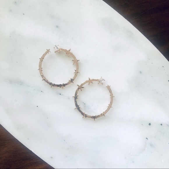 Star Earrings Stud Hoop - Picture 3 of 6